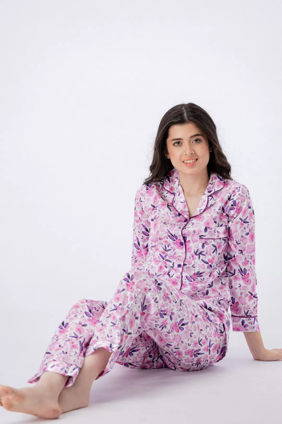  Valerie Nightwear Smoothy Satin Pajama set COMFORTABLE and BREATHABLE